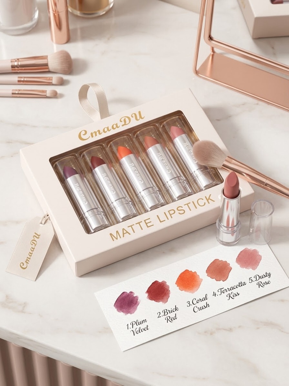 Matte Lipstick Set - Pink, Coral, Red, Plum & Terracotta Shades